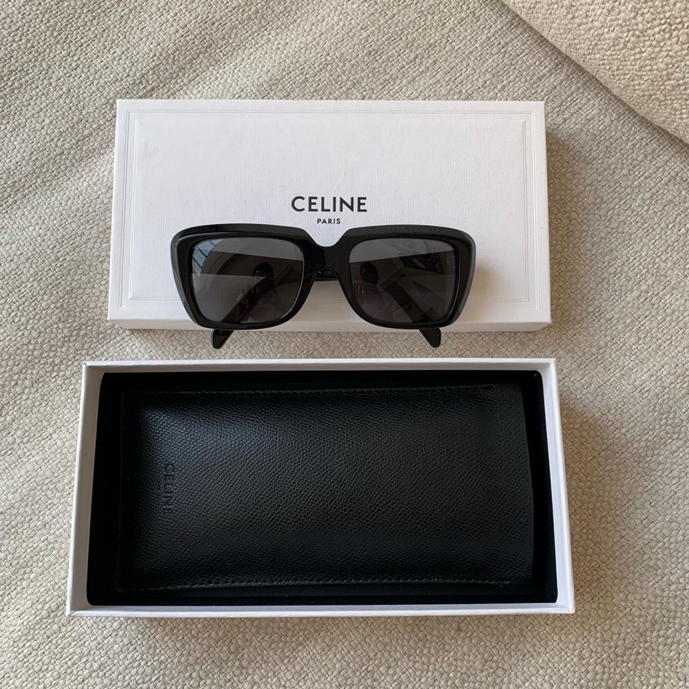 Celine rectangle black sunglasses